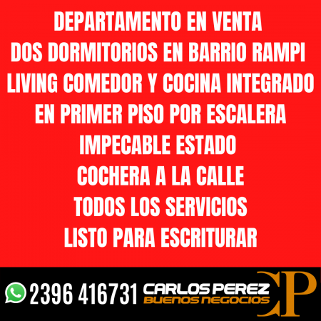 DEPARTAMENTO EN VENTA EN BARRIO RAMPI